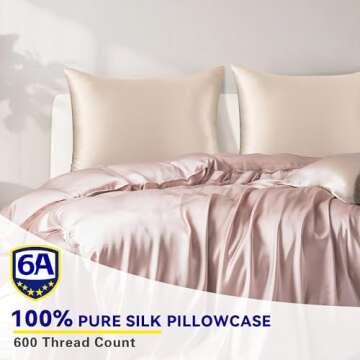 Luxurious 100% Mulberry Silk Pillowcases – Skin and Hair Friendly