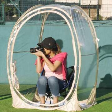 EighteenTek Pod All Weather Sports Tent with Sealed Floor- Instant Tent Shelter - Outdoor Bubble Tent - Rain Tent Camping Sun Shelter Pop Up Tent Protection for Sports Events Camping Fishing Cheering