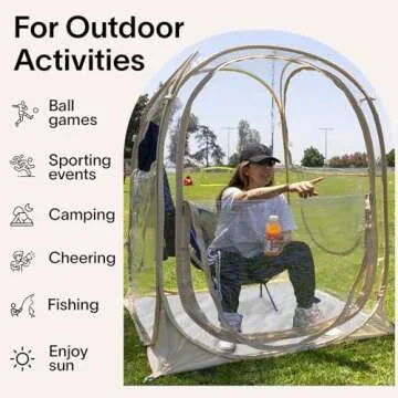 EighteenTek Pod All Weather Sports Tent with Sealed Floor- Instant Tent Shelter - Outdoor Bubble Tent - Rain Tent Camping Sun Shelter Pop Up Tent Protection for Sports Events Camping Fishing Cheering