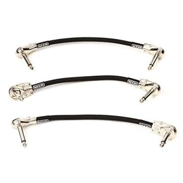 Dunlop MXR 6 Inch Right Angle Pancake Guitar Patch Cables for Effects Pedals, 6 Pack