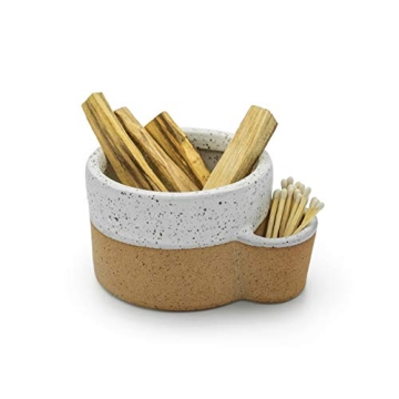 Elegant Bursera Terracotta Ceramic Bowl for Palo Santo Sticks and Sage Bundles, Eco-Friendly Decor w...