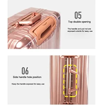 MosaiRudo Clear PVC Luggage Cover for 20 Inch Suitcases