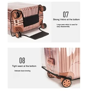 MosaiRudo Clear PVC Luggage Cover for 20 Inch Suitcases