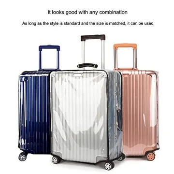 MosaiRudo Clear PVC Luggage Cover for 20 Inch Suitcases