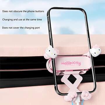 Zmioviq Car Phone Holder Mount for Women [Cute Pink], 2023 Upgrade Gravity Car Phone Mount with Stur...