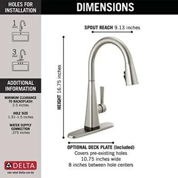 Delta Lenta Touch Kitchen Faucet - Hands-Free Convenience