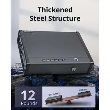 VIFOOKMIT Gun Safe,Biometric Gun Safes for Pistols with 36 Months Standby Time,Handgun Safe for Stor...