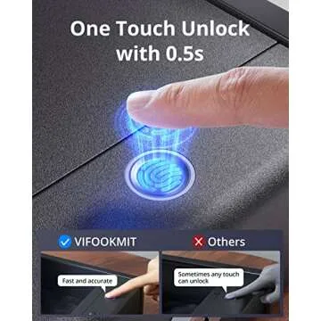 VIFOOKMIT Gun Safe,Biometric Gun Safes for Pistols with 36 Months Standby Time,Handgun Safe for Storage in Drawers/Wall-Mounted/Bedside/Car,Quick Access to Unlock with Fingerprint