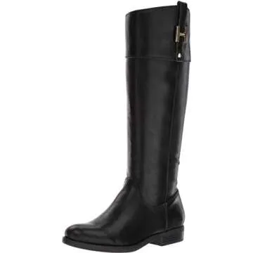 Tommy Hilfiger Women's Shyenne 3 Equestrian Boot, Black, 6