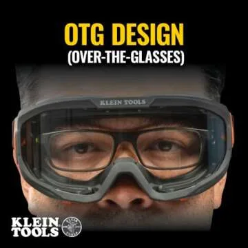 Klein Tools 60479 Safety Goggles, Clear Lens PPE Eye Protection, Anti-Fog, Scratch-Resistant, UV Protection, Adjustable Vents