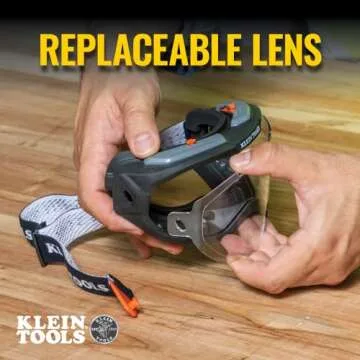 Klein Tools 60479 Safety Goggles, Clear Lens PPE Eye Protection, Anti-Fog, Scratch-Resistant, UV Protection, Adjustable Vents