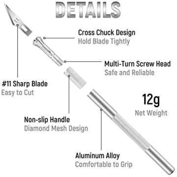 Jetmore 10 Pack Exacto Knife Set, Stainless Steel Craft Knife Kit for Pumpkin Carving, DIY, Art, Cutting, Stencil