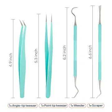 Premium Vinyl Weeding Tool Kit - Precision Stainless Steel Weeder - Hook and Pick with Fine Tweezers Crafting Set - by iVyne