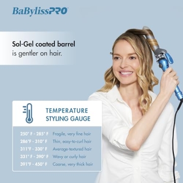 BaBylissPRO Nano Titanium Spring Curling Iron, 3/4" Professional Spring Hair Curler for Long Lasting Curls & All Hair Types