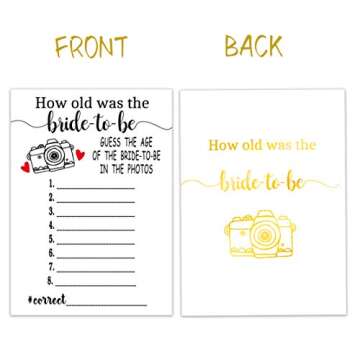 ukebobo Bridal Shower Games - How Old is The Bride Wedding Shower Games for Guests - Bachelorette Party Games for 40 Guests