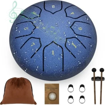 HONGJIEYUAN 6" Steel Tongue Drum - 8 Note Relaxing Rain Drum for Music Education