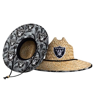 FOCO Unisex Adult NFL Team Logo Floral Sun Straw Hat with Chin String