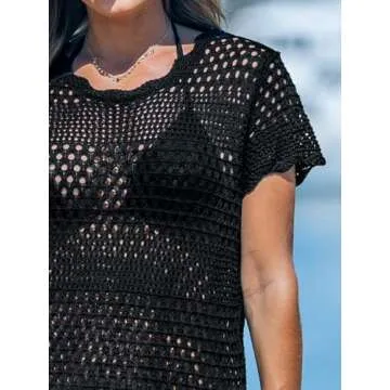 CUPSHE Womens Summer Crochet Bathing Suit Cover Up