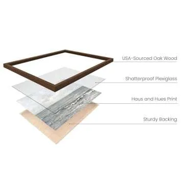 HAUS AND HUES Coastal Wall Art - Vintage Frame Prints and Oil Paintings Collection for Timeless Wall Art, Ocean Views, Nature Inspired, and Antique Charm (Walnut Frame, 24x36)