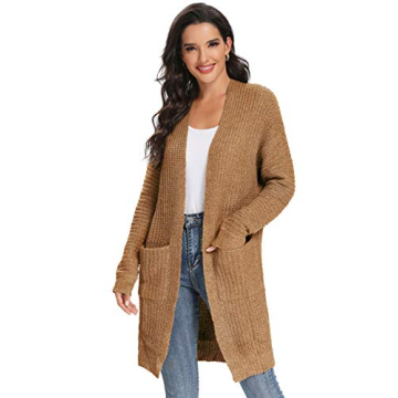 Simplee Women's Cozy Open Front Cardigan with Pockets