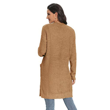 Simplee Women's Cozy Open Front Cardigan with Pockets
