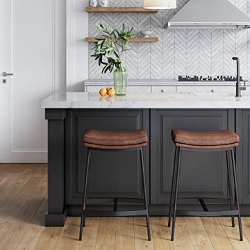 Nathan James Arlo Modern Backless Bar Stool Set