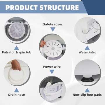 Elevon Mini Spin Dryer Portable Washing Machine for Easy Laundry