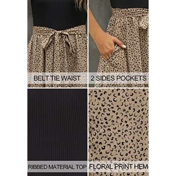 Zattcas Women's Ribbed Midi Dress for Work and Casual Wear