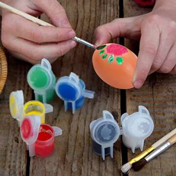 ZEAYEA 24 Pieces Wooden Fake Eggs, 3 Color Faux Eggs for DIY Easter Eggs, Crafts and Easter Decorations, Fake Eggs for Children Play