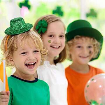 Chuangdi 10 Pieces St. Patrick's Day Mini Party Hats Leprechaun Hats Glittery Green Mini Hats St. Patrick's Day DIY Decoration for St. Paddy's Day Dolls, Craft Projects