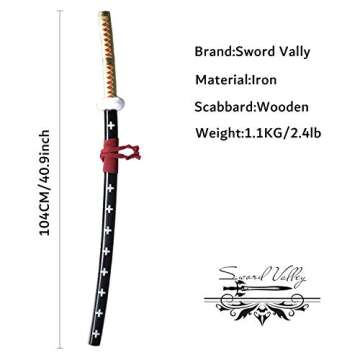 Sword Valley Trafalgar Law Sword - Yellow 40.9″ - Cosplay Prop Anime Katana Samurai Sword - Anime ...
