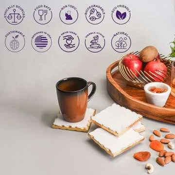 Stylish Marble Coasters Set of 4 with Gold Trim