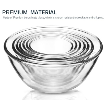 M MCIRCO 14-Piece Glass Salad Bowls Set with Lids