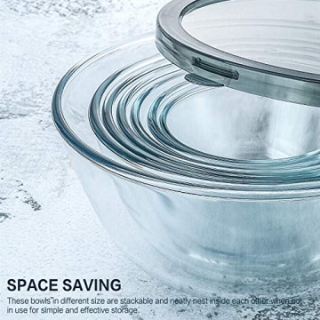M MCIRCO 14-Piece Glass Salad Bowls Set with Lids