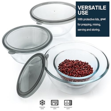 M MCIRCO 14-Piece Glass Salad Bowls Set with Lids