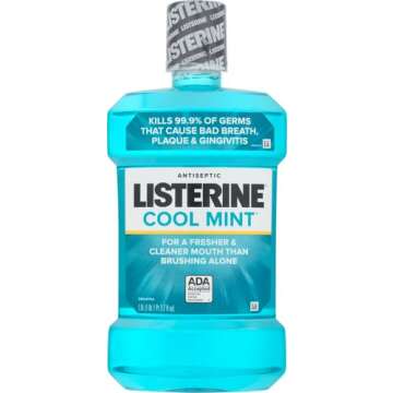 Listerine Cool Mint Antiseptic Mouthwash for Bad Breath, Plaque and Gingivitis, 1.5 L