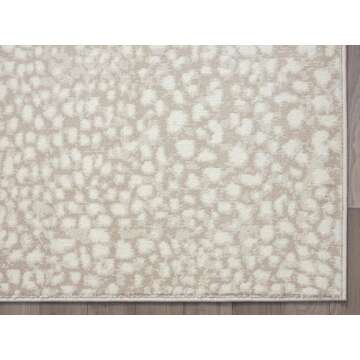 Abani Beige Cheetah Print 5'3" x 7'6" Area Rug Rugs, Arto Collection - Contemporary Durable Accent Rug