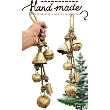 Rustic Harmony Metal Jingle Bells Set for Vintage Decor