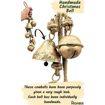 Rustic Harmony Metal Jingle Bells Set for Vintage Decor