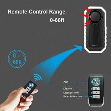 Wsdcam 113dB Bike Alarm Wireless Vibration Motion Sensor Waterproof Motorcycle Alarm with Remote