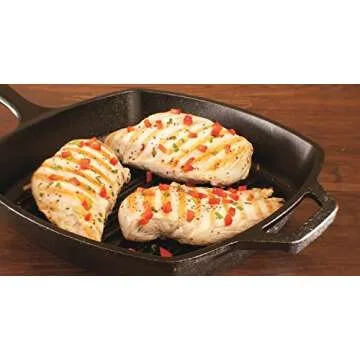 Lodge Cast Iron Square Grill Pan - Pre-Seasoned & Durable