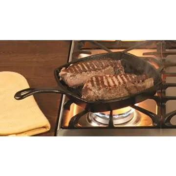 Lodge Cast Iron Square Grill Pan - Pre-Seasoned & Durable
