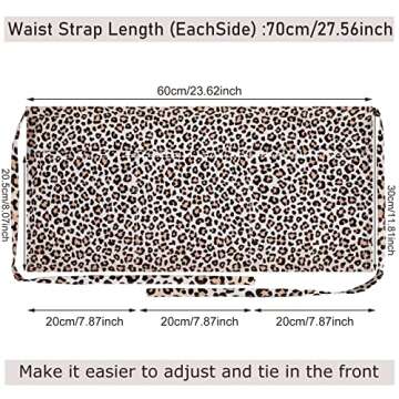 3 Pieces Leopard Zebra Print Waitress Server Aprons with 3 Pockets Half Apron with Pockets for Teach...