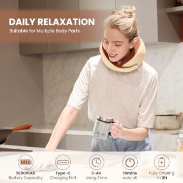 Garyway Neck Massager, Shiatsu Kneading Massager Pillow for Neck Muscle Pain Relief, Electric Massage Cushion for Women