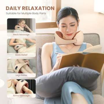 Garyway Neck Massager, Shiatsu Kneading Massager Pillow for Neck Muscle Pain Relief, Electric Massage Cushion for Women