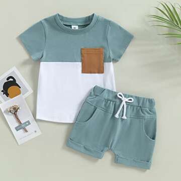 Toddler Baby Boy Summer Outfit Short Sleeve T Shirt Top Casual Shorts Set Infant Newborn Clothes 6 1...