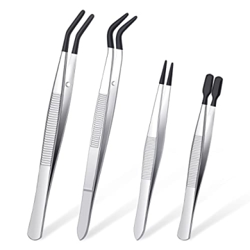 DragonflyDreams Precision Rubber-Tipped Tweezers Set – Perfect for Crafts, Jewelry, and More!