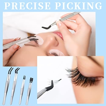 Precision Rubber-Coated Tweezers Set for Crafts & More