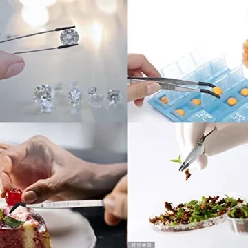 Precision Rubber-Coated Tweezers Set for Crafts & More