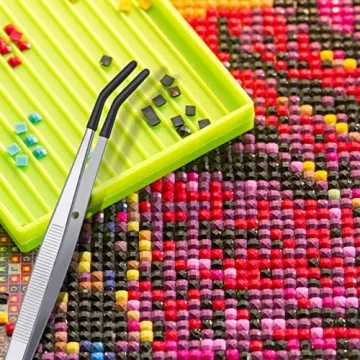 Precision Rubber-Coated Tweezers Set for Crafts & More